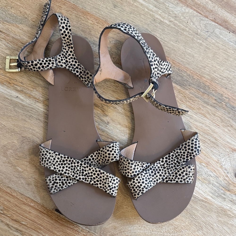 J. Crew Leopard Print Sandals